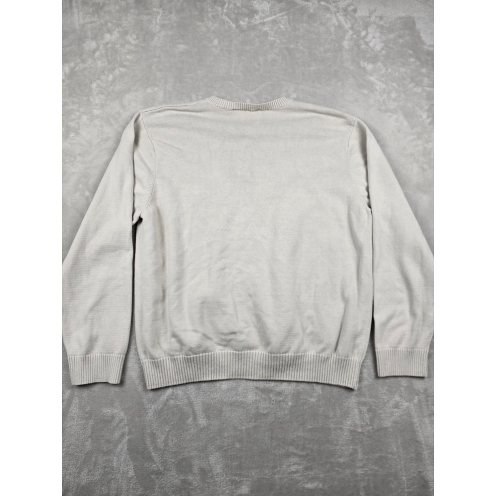 Arrow Sweater Men XXL Beige V-Neck Fair Isle Pattern Cotton Knit Pullover - Picture 7 of 8